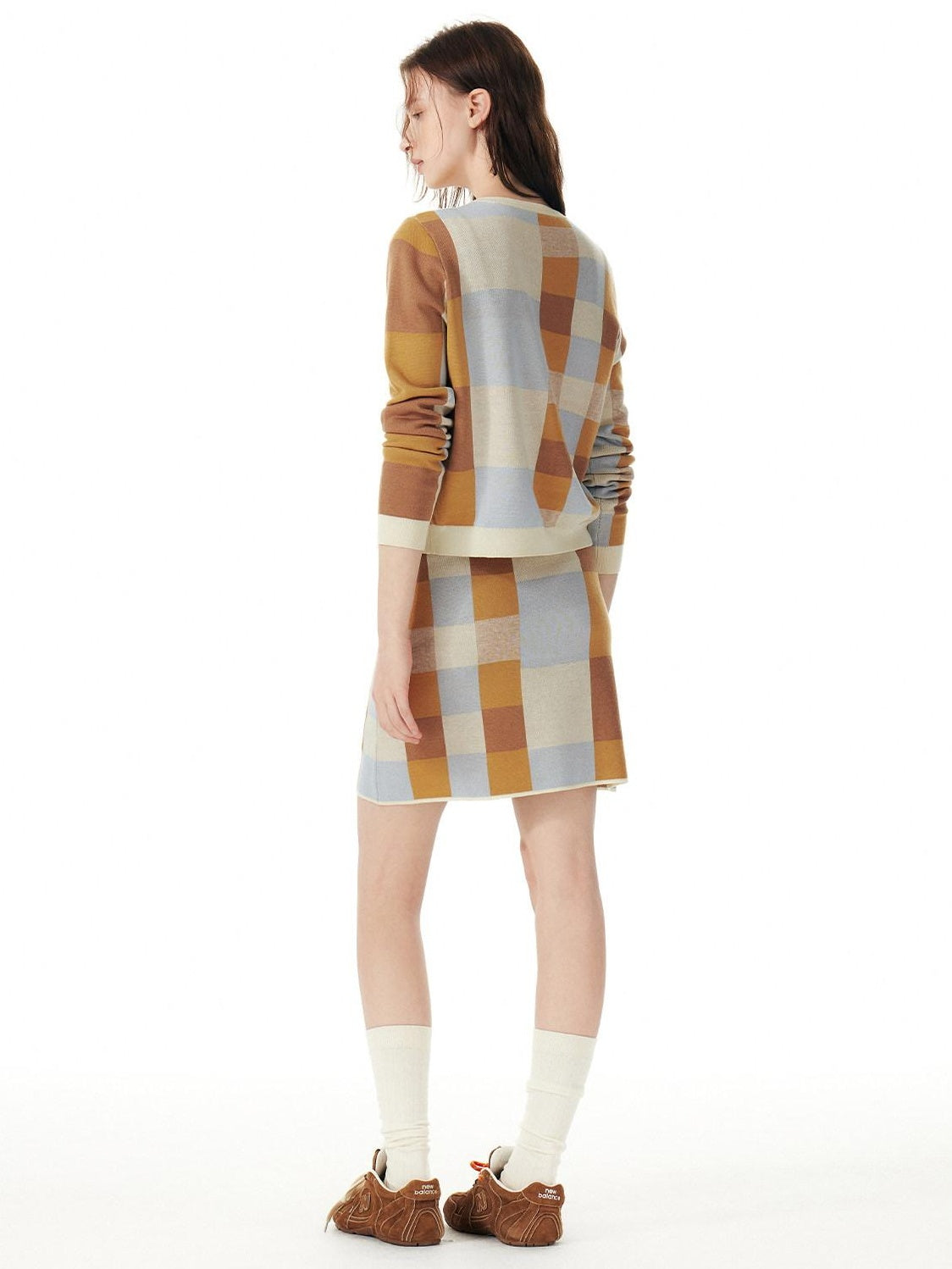 OuttheBlue Tencel Button Long Sleeve Cardigan And Skirt Women Two Piece Top &amp; Skirt Sets