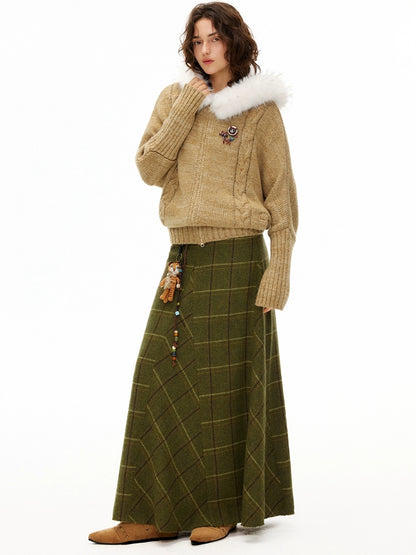 OuttheBlue Thermal Warm Hooded Zip Cardigan Loose Commuter Style Women Knit Sweater