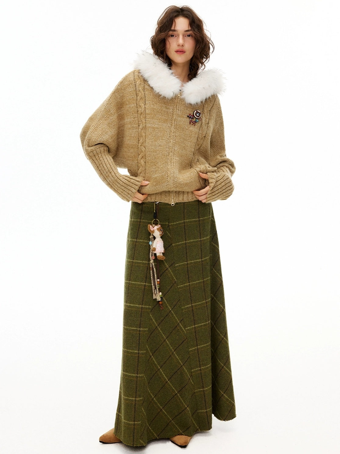 OuttheBlue Thermal Warm Hooded Zip Cardigan Loose Commuter Style Women Knit Sweater