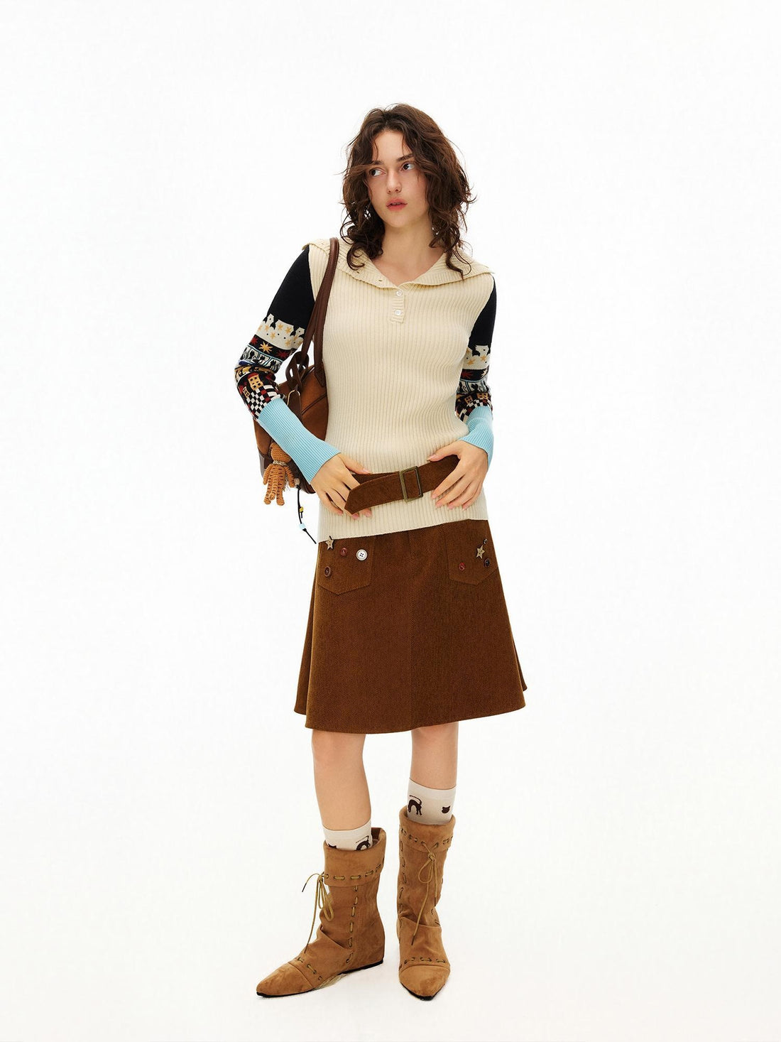 OuttheBlue Thermal Warm Slim Fit Long Sleeve Commuter Women Ivory Poly Blend T-Shirt