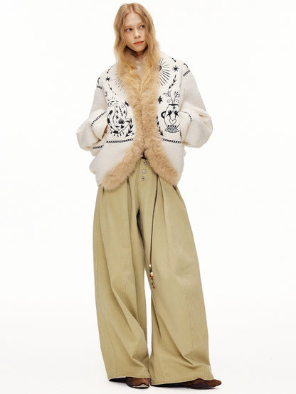 OuttheBlue Thick Wool Blend Commuter Relaxed Fit Boat Neck Women Moonlight White Jacket