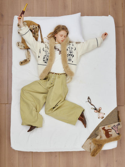 OuttheBlue Thick Wool Blend Commuter Relaxed Fit Boat Neck Women Moonlight White Jacket