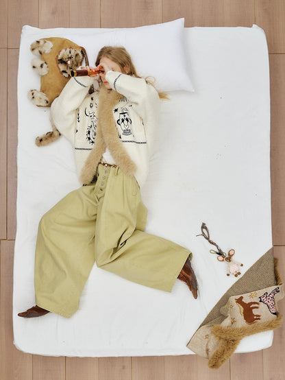 OuttheBlue Thick Wool Blend Commuter Relaxed Fit Boat Neck Women Moonlight White Jacket