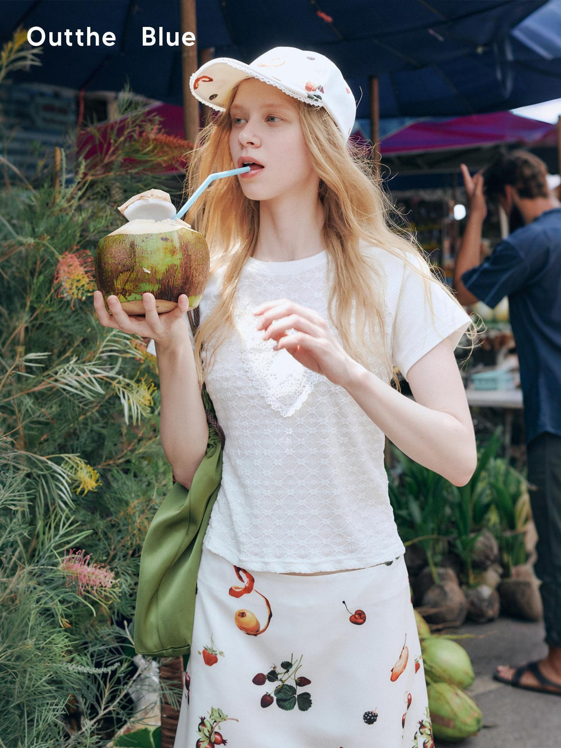OuttheBlue Uv Protection Floral Curved Brim Women Adjustable One Size 58Cm Baseball Caps