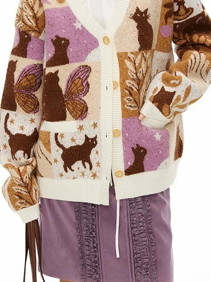 OuttheBlue V-neck Wool Blend Cardigan