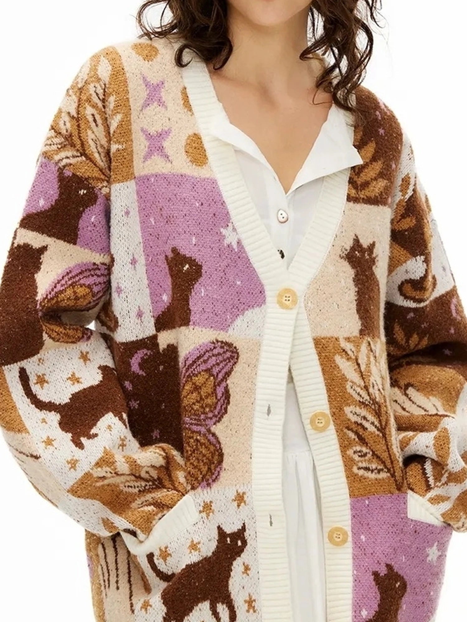 OuttheBlue V-neck Wool Blend Cardigan