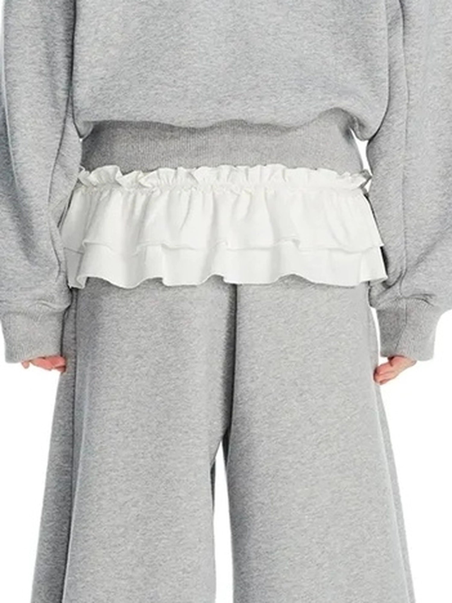 OuttheBlue Velvet Lace Appliqué Fleece Jogger Pants