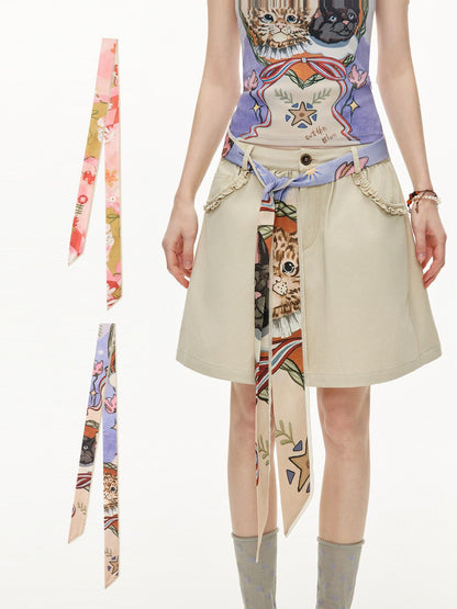 OuttheBlue Vibrant Animal Print Decorative Western Unisex Purple Pink Green Belts