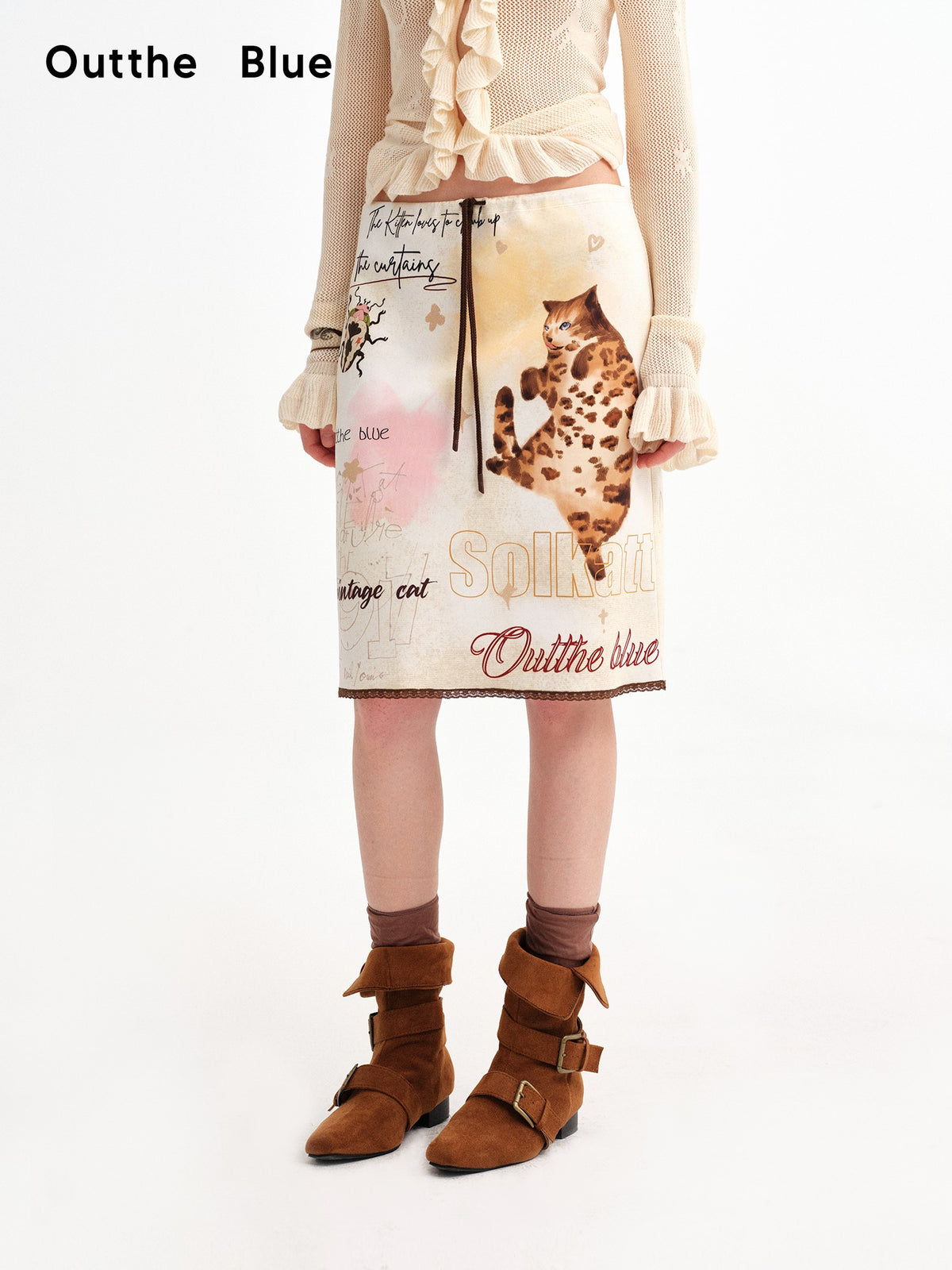 OuttheBlue Vintage Hand Painted Leopard Cat Print Women&