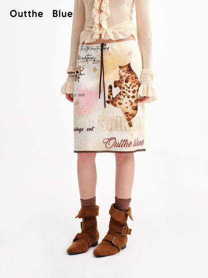 OuttheBlue Vintage Hand Painted Leopard Cat Print Women&