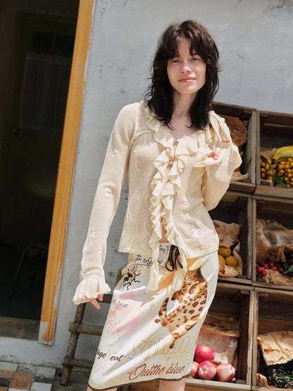 OuttheBlue Vintage Hand Painted Leopard Cat Print Women&