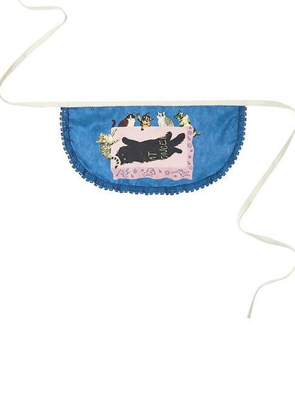 OuttheBlue Vintage Leopard Eye Print Lace Waist Ornament Women&