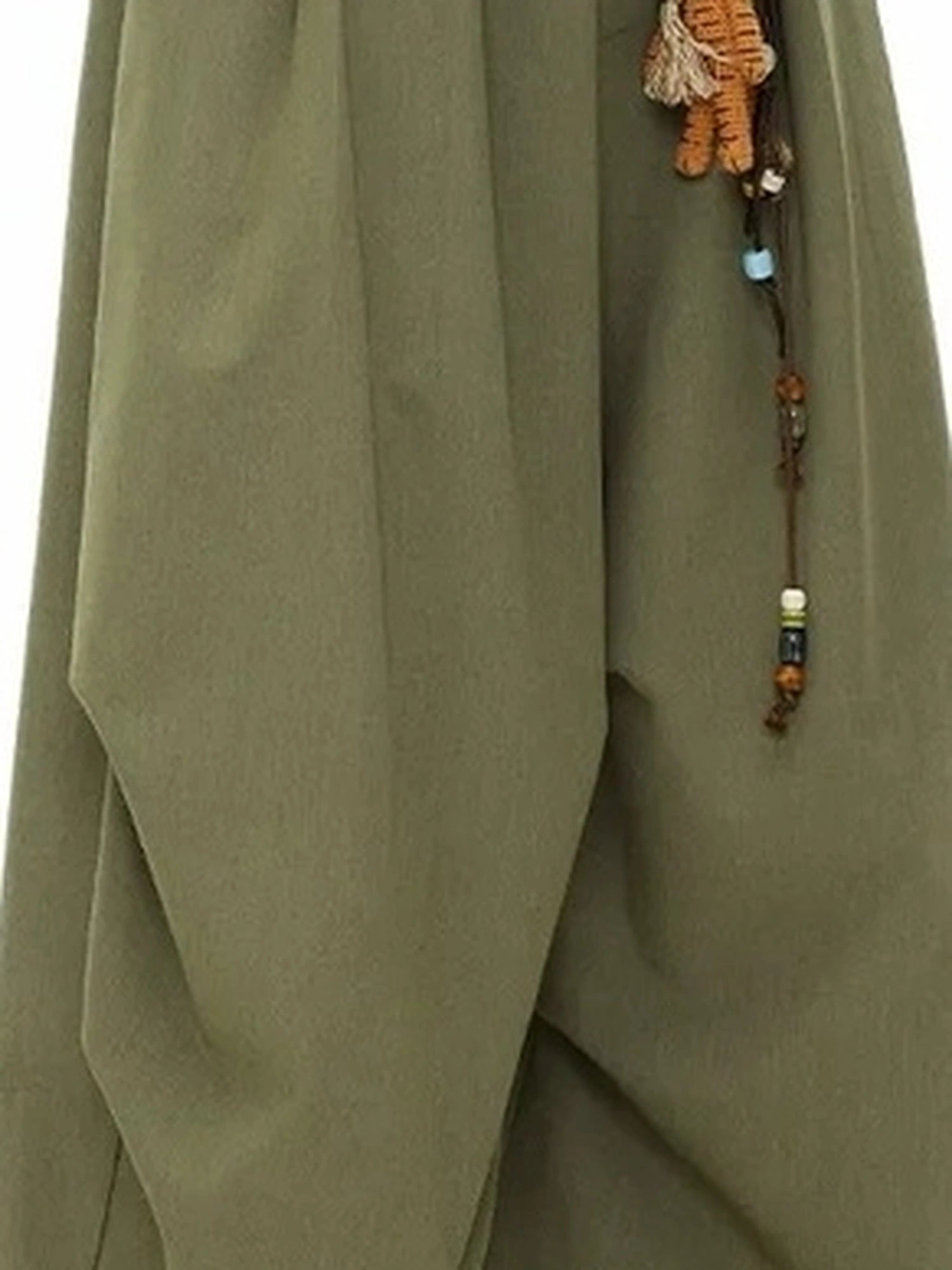 Vintage Olive Green Wide Leg Cargo Trousers