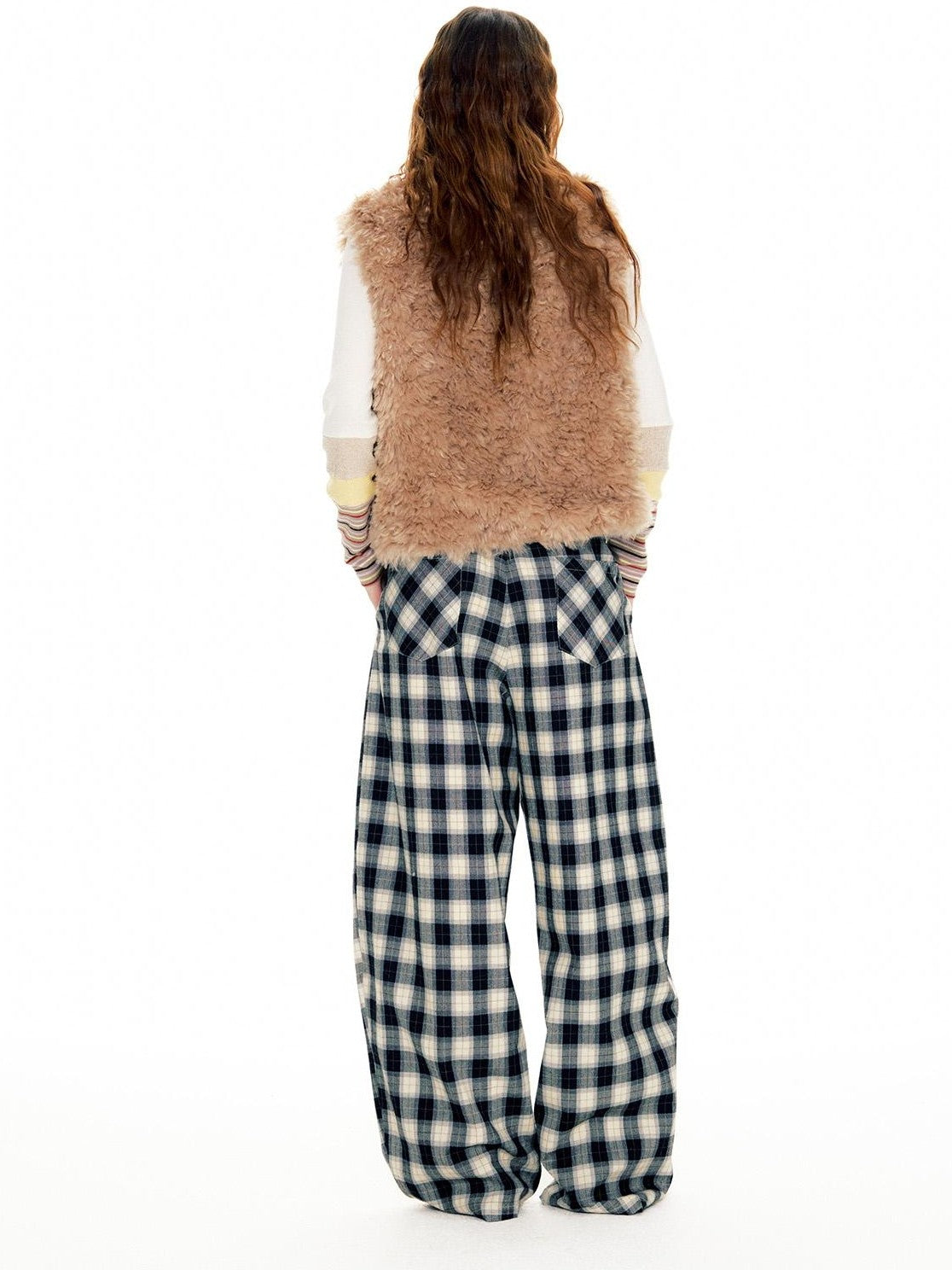 OuttheBlue Vintage Spliced Henry Neck Lyocell Wool Women&