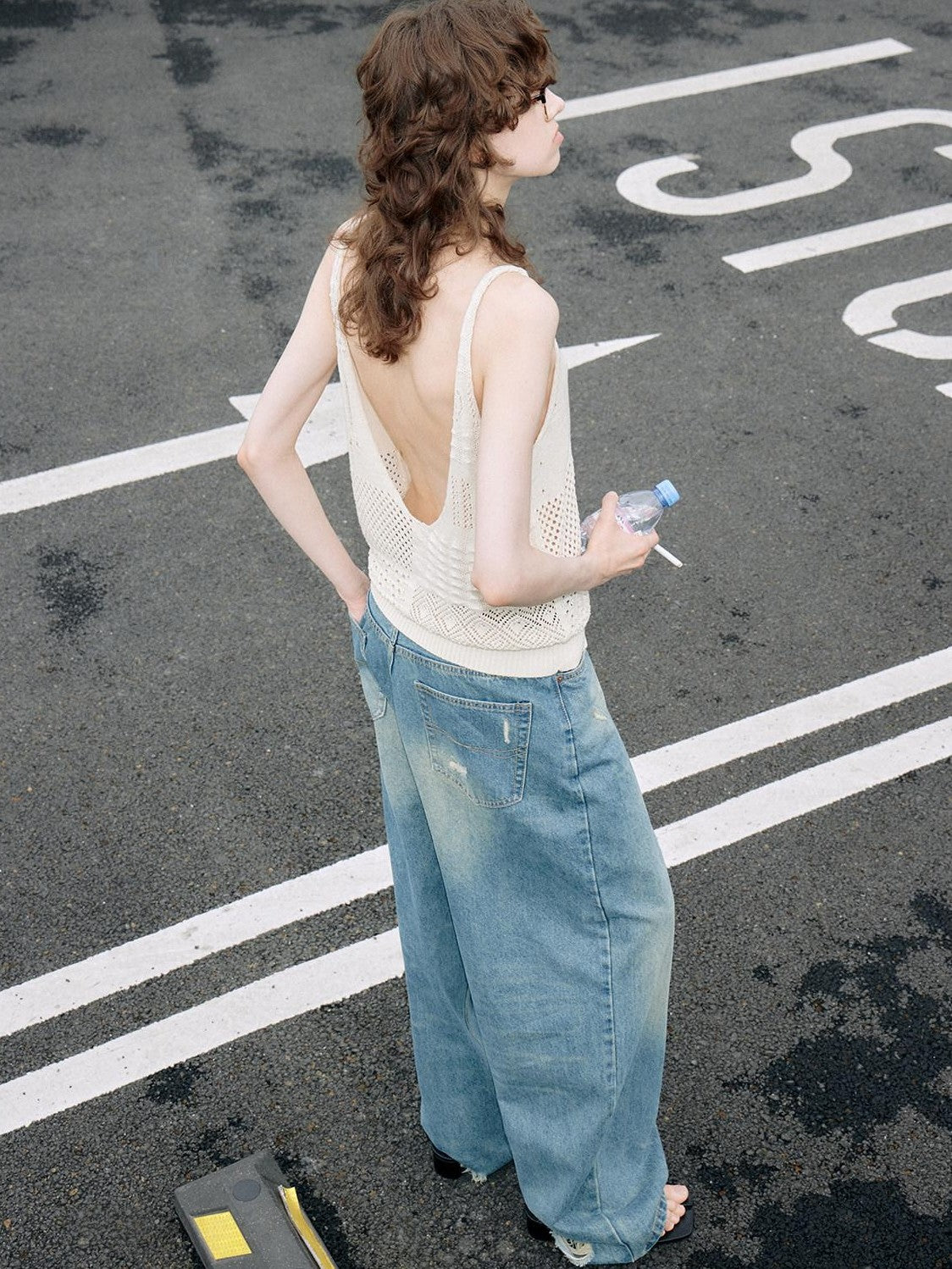 OuttheBlue Vintage Stonewashed Low Waist Loose Women&