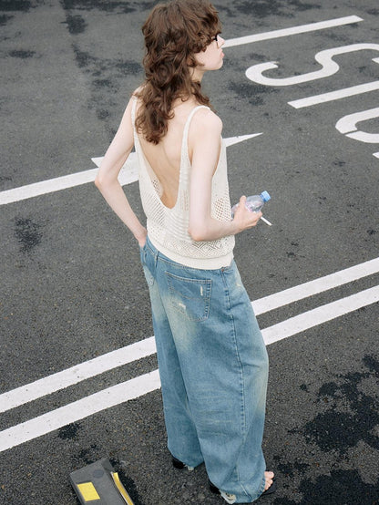 OuttheBlue Vintage Stonewashed Low Waist Loose Women&