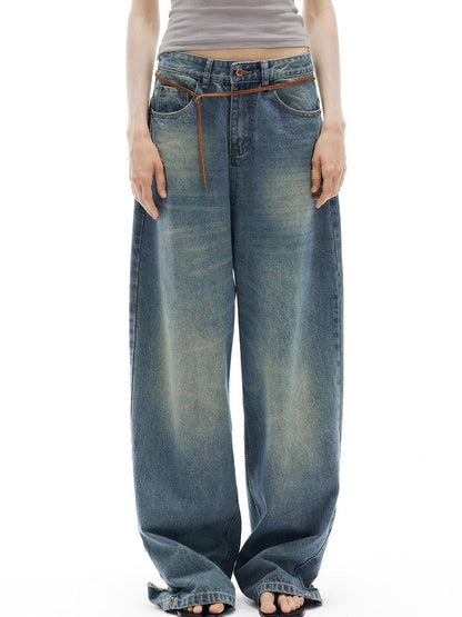 OuttheBlue Vintage Stonewashed Low Waist Loose Women&