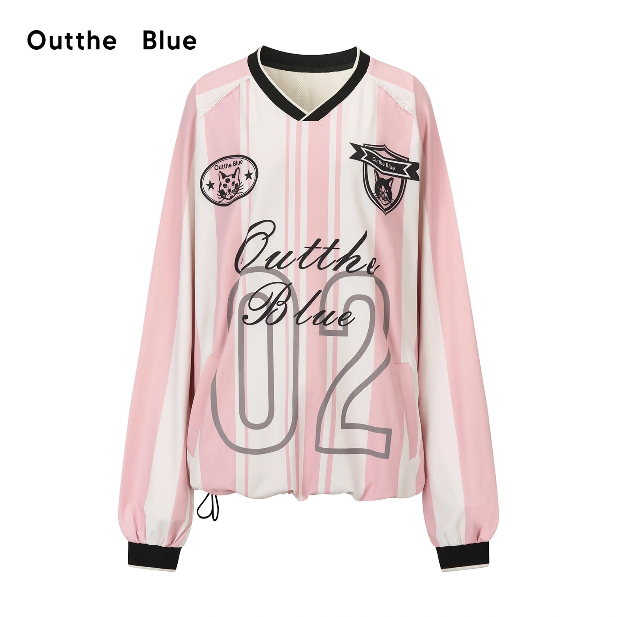 OuttheBlue_Vintage_Stripe_Cat_Emblem_Lace_Trim_Jersey_Tee_MISSTT