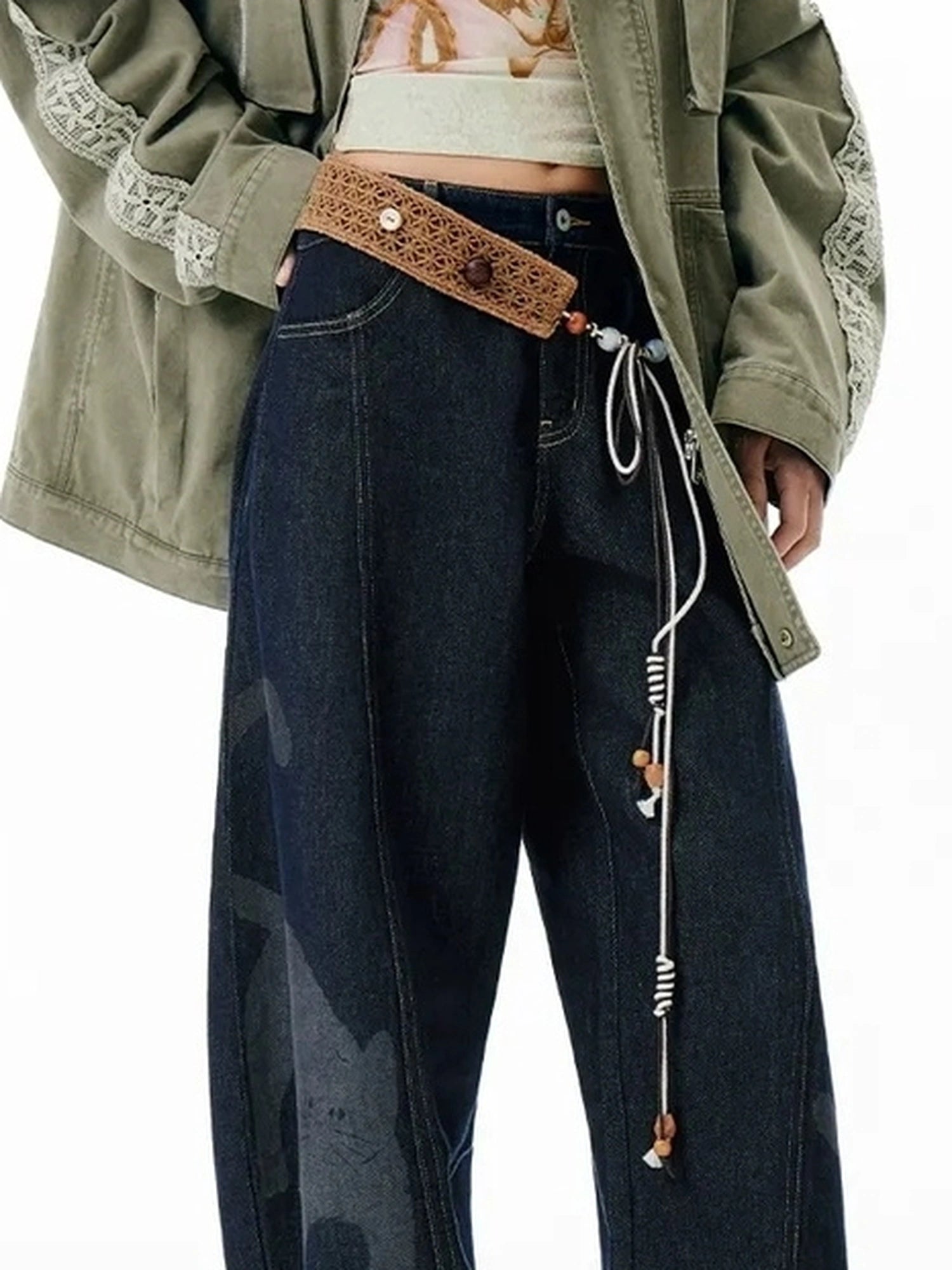 Vintage Washed Lace Utility Jacket