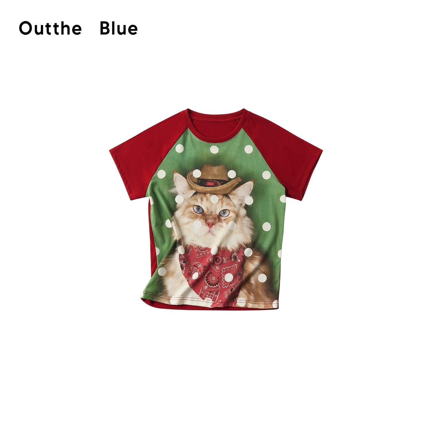 OuttheBlue Waist Defining Raglan Crew Polka Animal Viscose Blend Short Sleeve T-Shirts