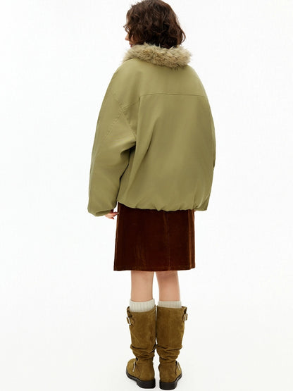 OuttheBlue Warm 90 Percent White Duck Down Straight Patch Applique Pale Green Down Jacket