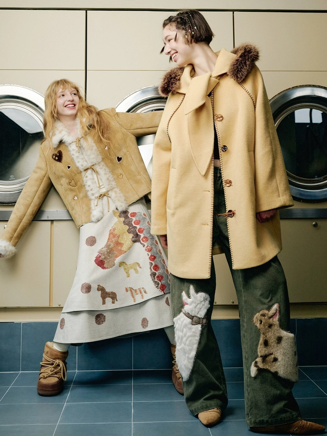 OuttheBlue Warm Casual Slim Faux Shearling Tie Waist Cropped Women Khaki Jacket