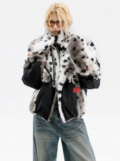 OuttheBlue Warm Thick Polyester Full Coverage Mitten Unisex Ski Leopard Gloves Accessories