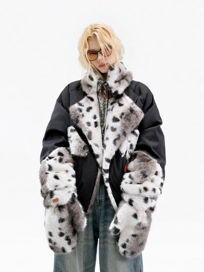 OuttheBlue Warm Thick Polyester Full Coverage Mitten Unisex Ski Leopard Gloves Accessories