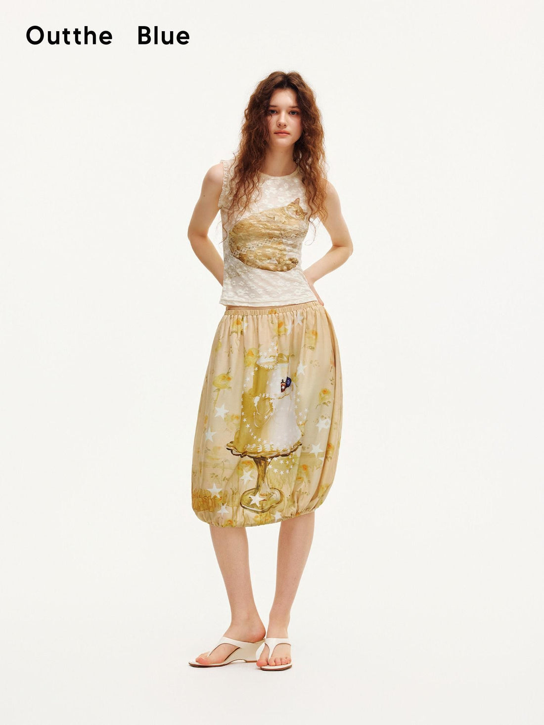 OuttheBlue Warm Yellow Drawstring Ruched Bubble Women&