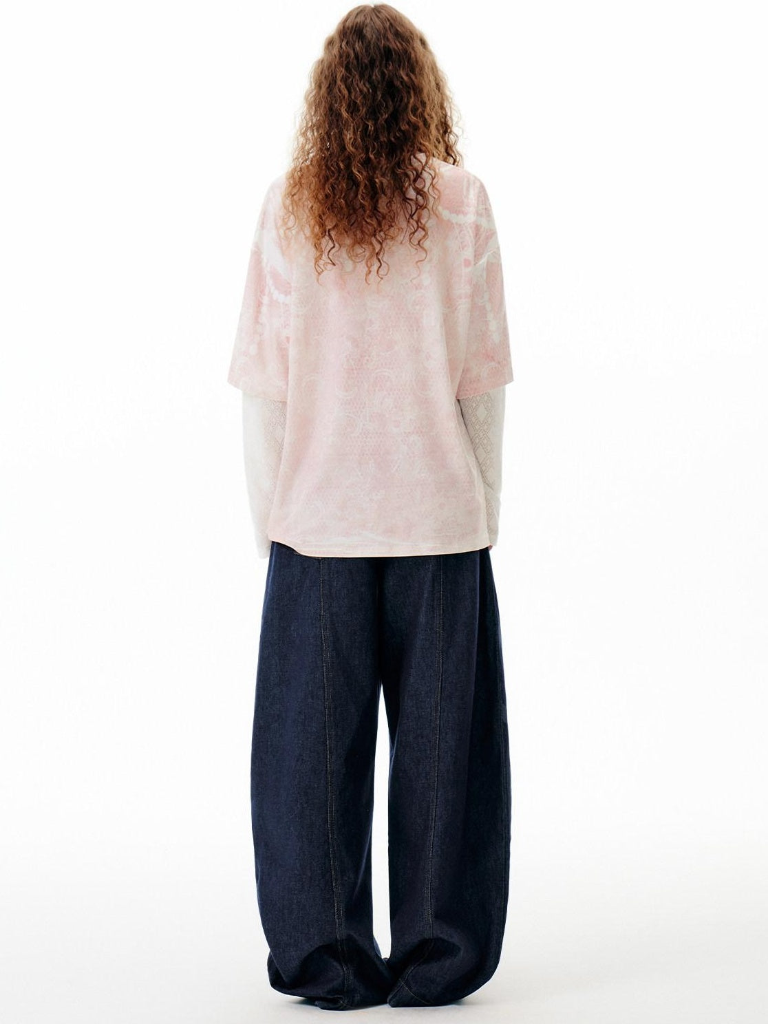 OuttheBlue Washed High Waist Wide Leg Casual Cotton Denim Blue Non Stretch Jeans