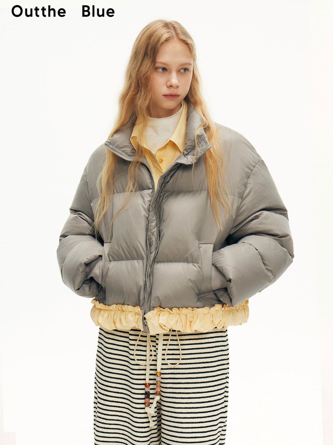 OuttheBlue Water Resistant Padded Shirt Jacket With Contrast Trim