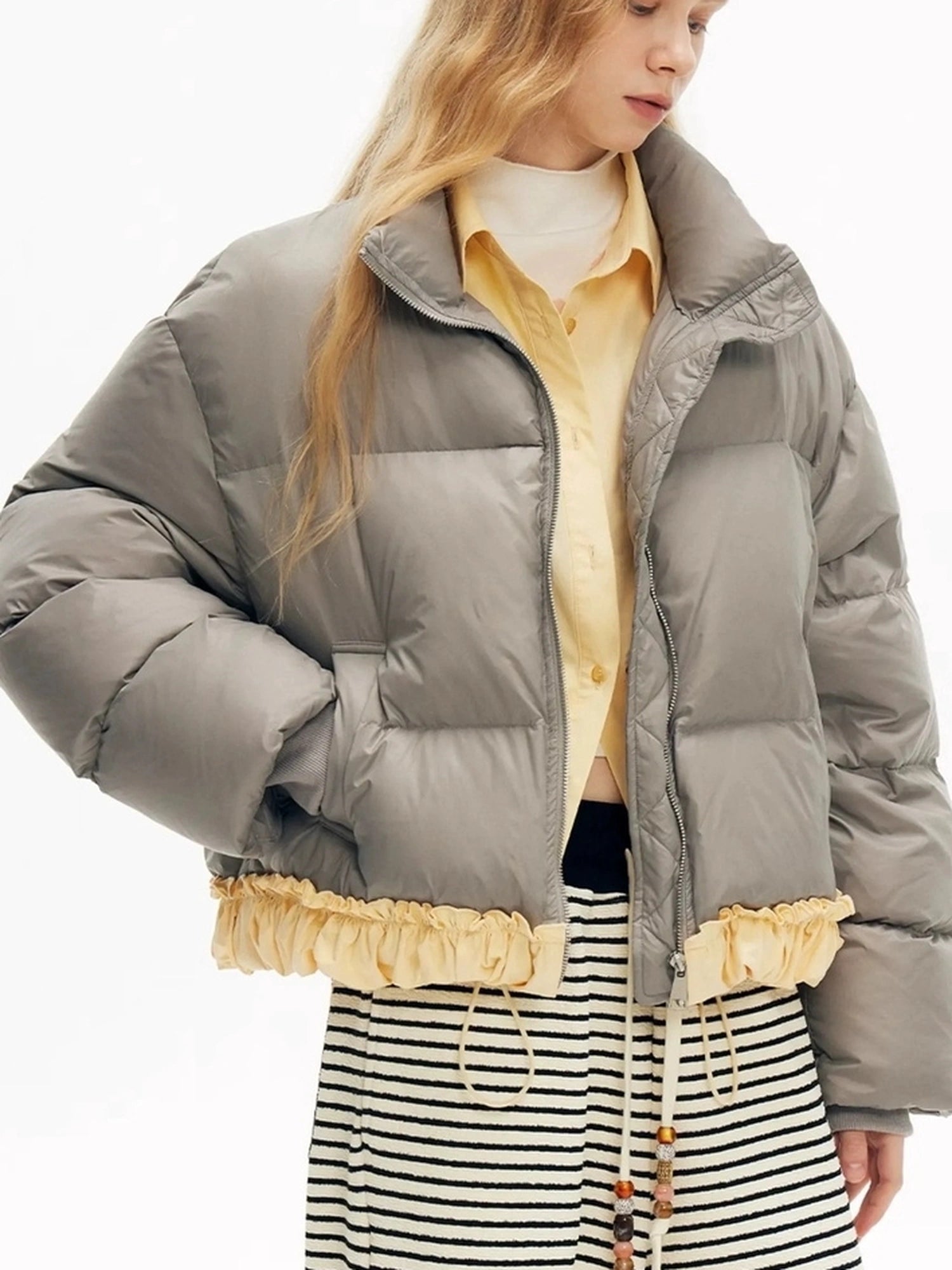 OuttheBlue Water Resistant Padded Shirt Jacket With Contrast Trim