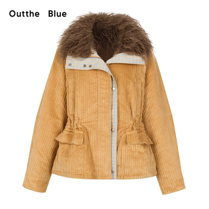 OuttheBlue_Winter_Blue_Cozy_Lined_Collar_Coat_V-neck_T-shirt_Long_Sleeve_MISSTT