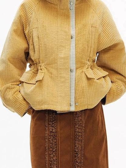 OuttheBlue Winter Blue Cozy Lined Collar Coat V-neck T-shirt Long Sleeve
