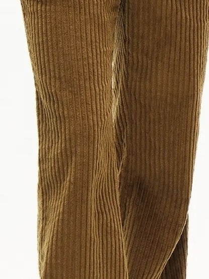 Winter Lace Waist Corduroy Flare Pants