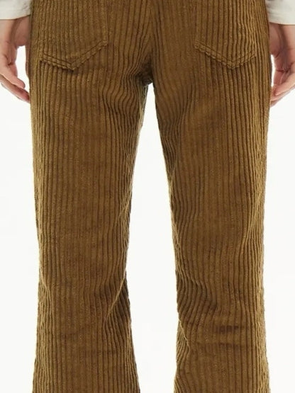 Winter Lace Waist Corduroy Flare Pants