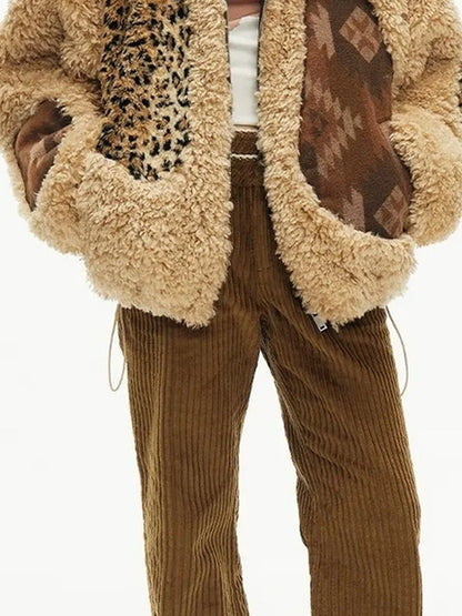 Winter Lace Waist Corduroy Flare Pants