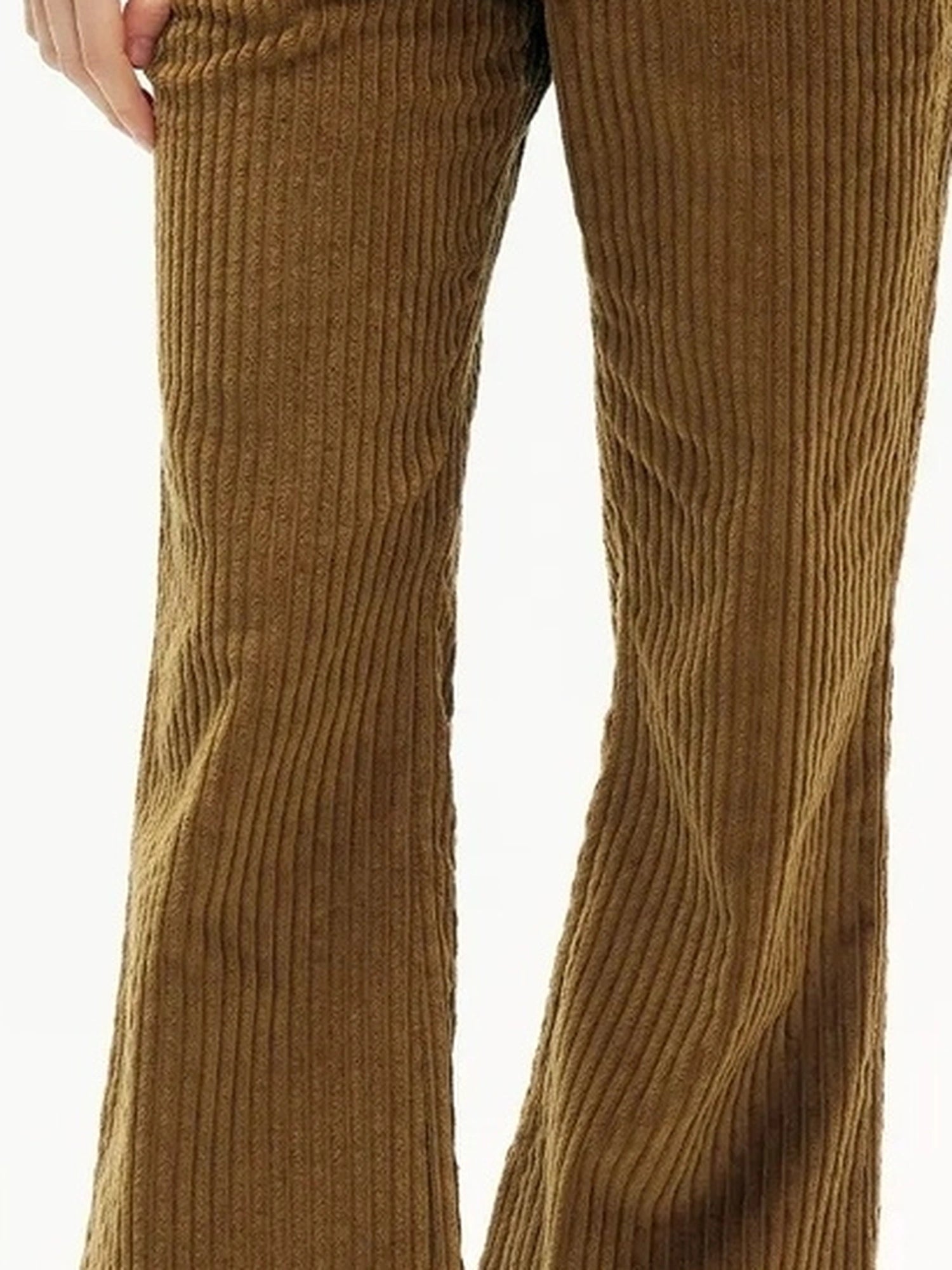 Winter Lace Waist Corduroy Flare Pants