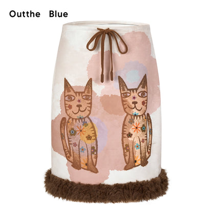 OuttheBlue_Winter_Plush_Cat_Print_Drawstring_Skirt_MISSTT