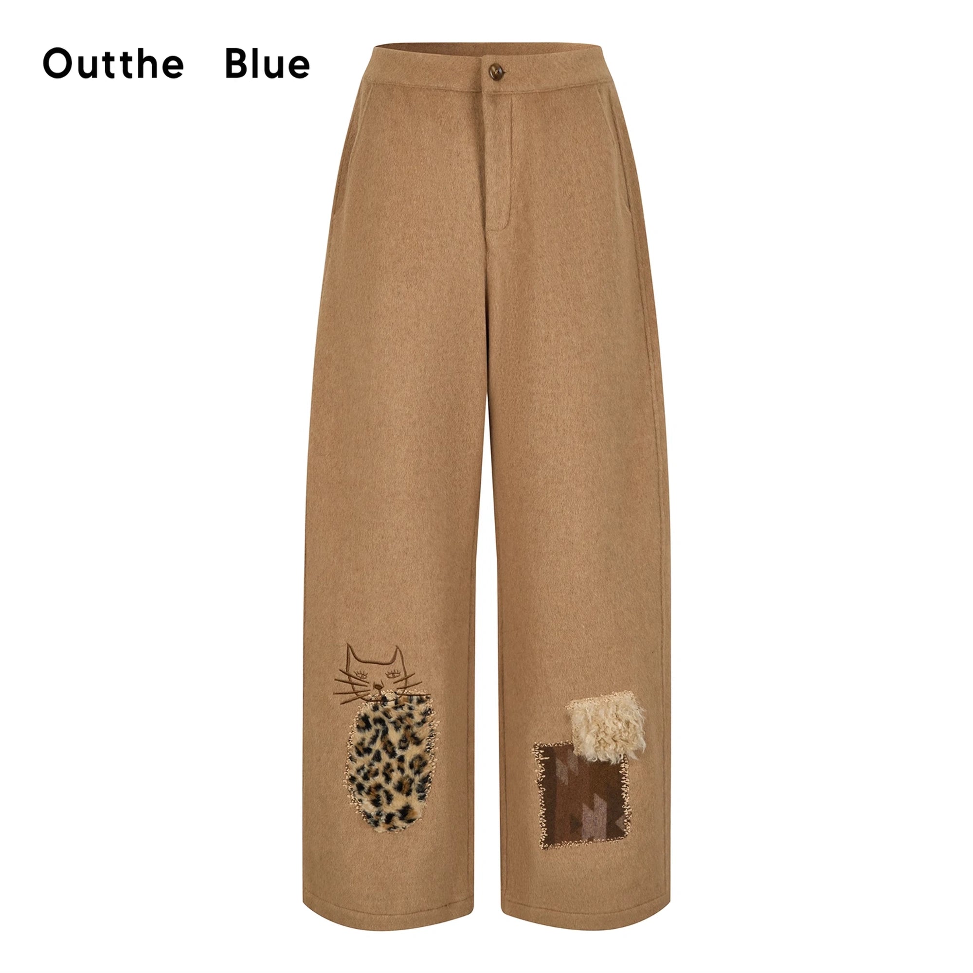 OuttheBlue_Winter_Tencel_Wool_Embroidered_Cat_Head_Trousers_MISSTT
