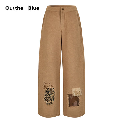 OuttheBlue_Winter_Tencel_Wool_Embroidered_Cat_Head_Trousers_MISSTT