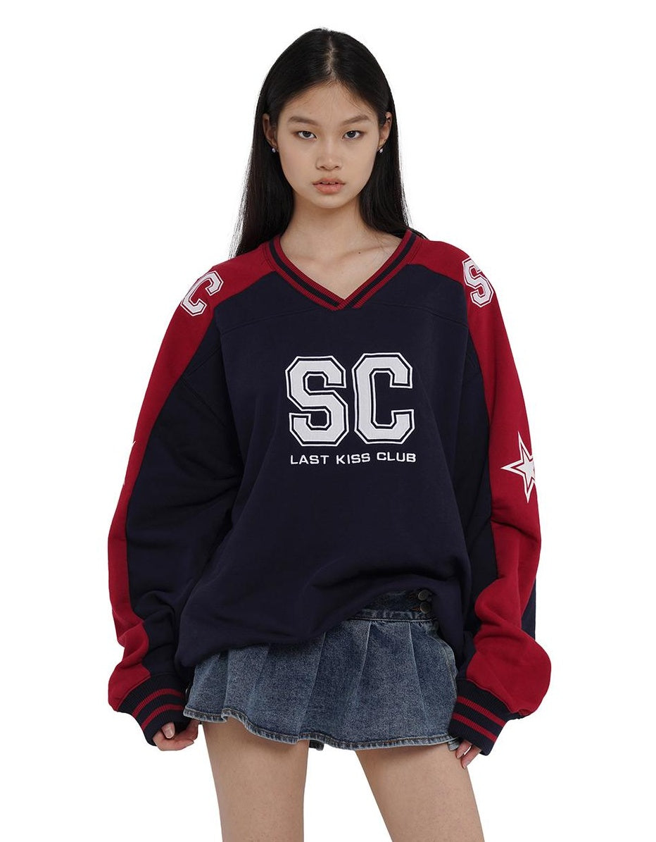 Oversize Rugby Fleece Hoodie with Heavy Embroidery Print