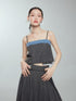DIDDI MODA Oversized H Silhouette Waistband Short Jumpsuit With Lace Hem