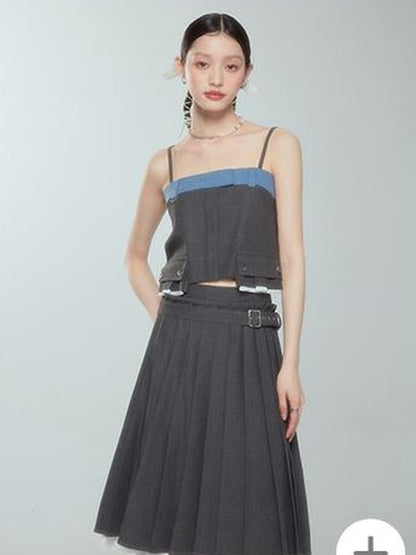 DIDDI MODA Oversized H Silhouette Waistband Short Jumpsuit With Lace Hem