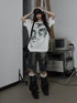 NO ROMANCE Oversized Off Shoulder Lace Print Summer T-Shirt Women