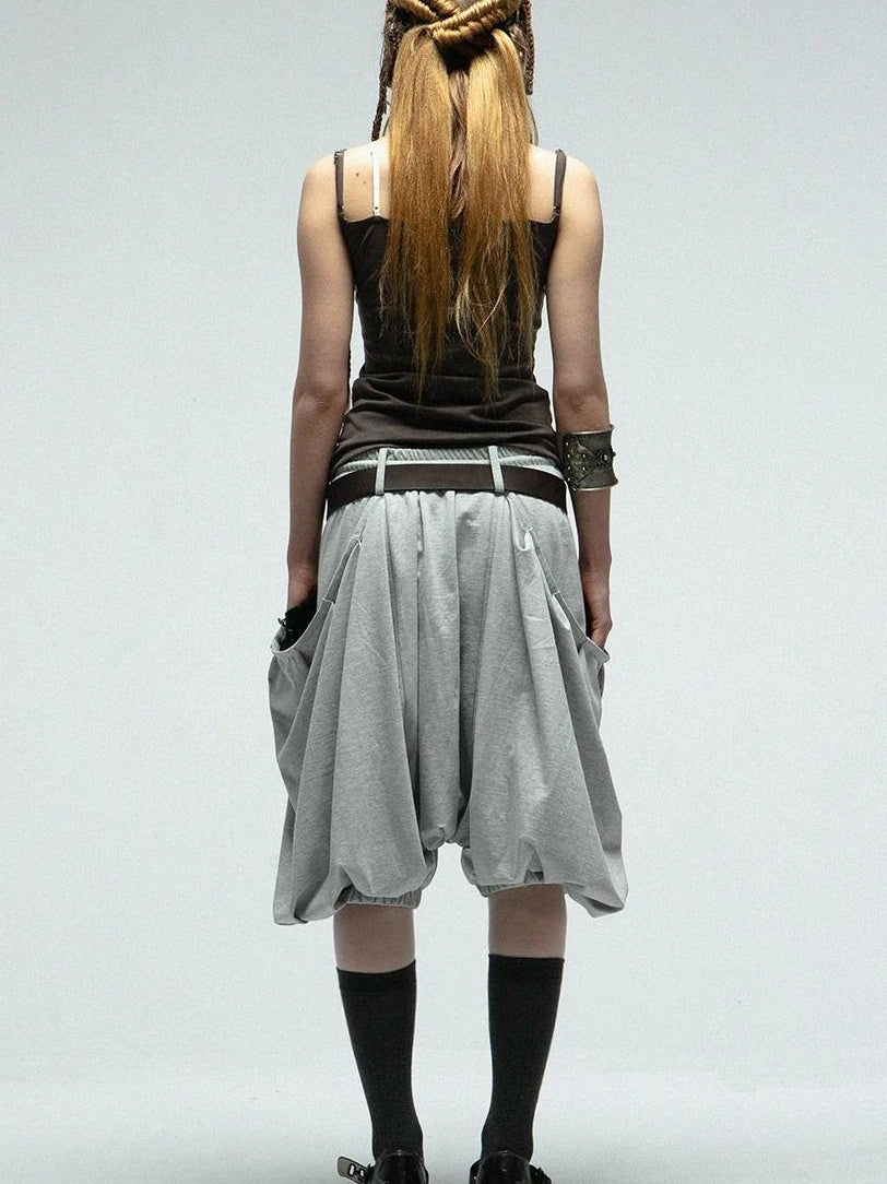 Oversized Pocket Pirate Hoodie Harem Cargo Culottes Skirt Pants