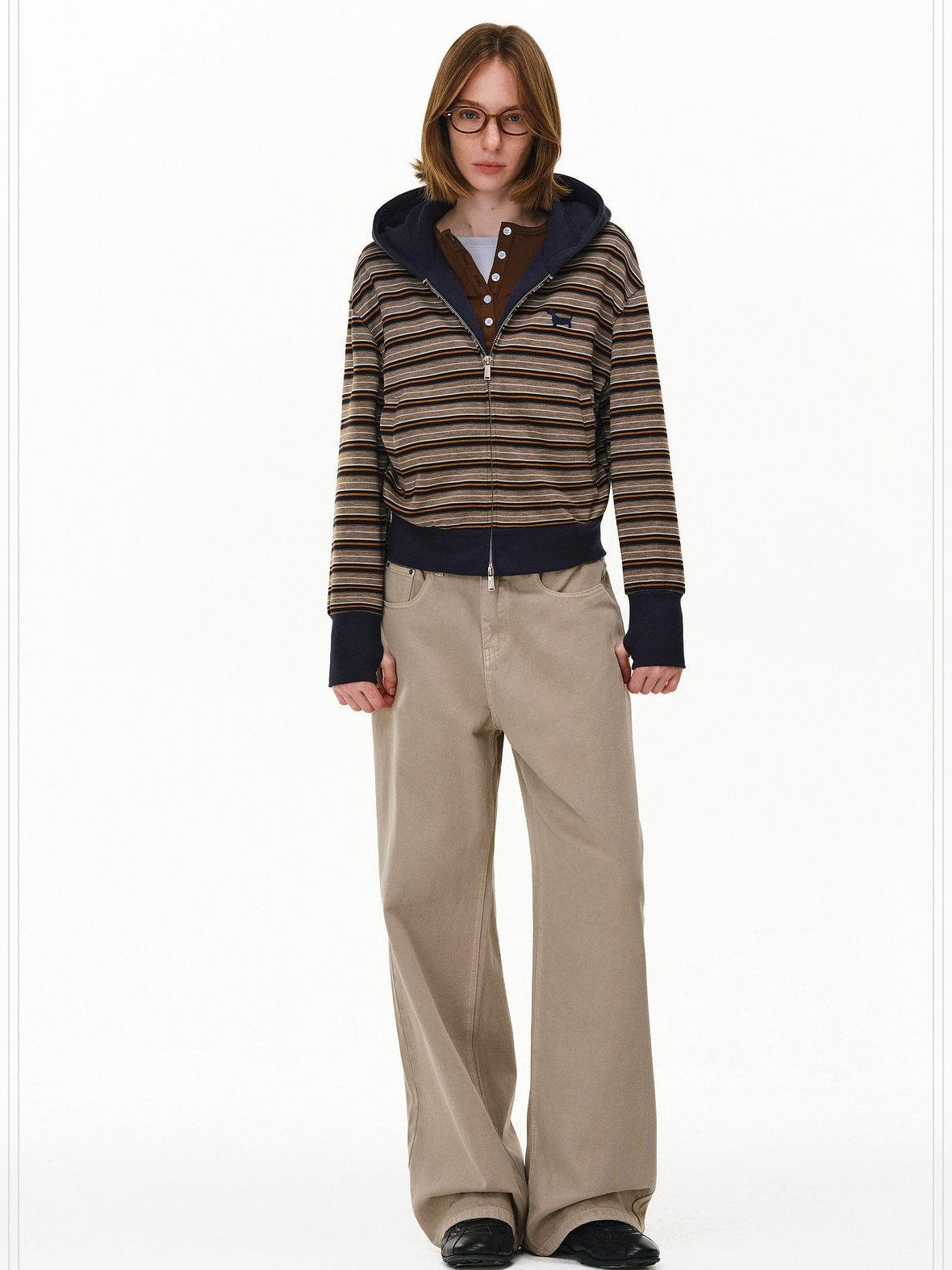 PCLP Durable Mid Rise Straight Leg Oatmeal Women Everyday Slight Stretch Jeans