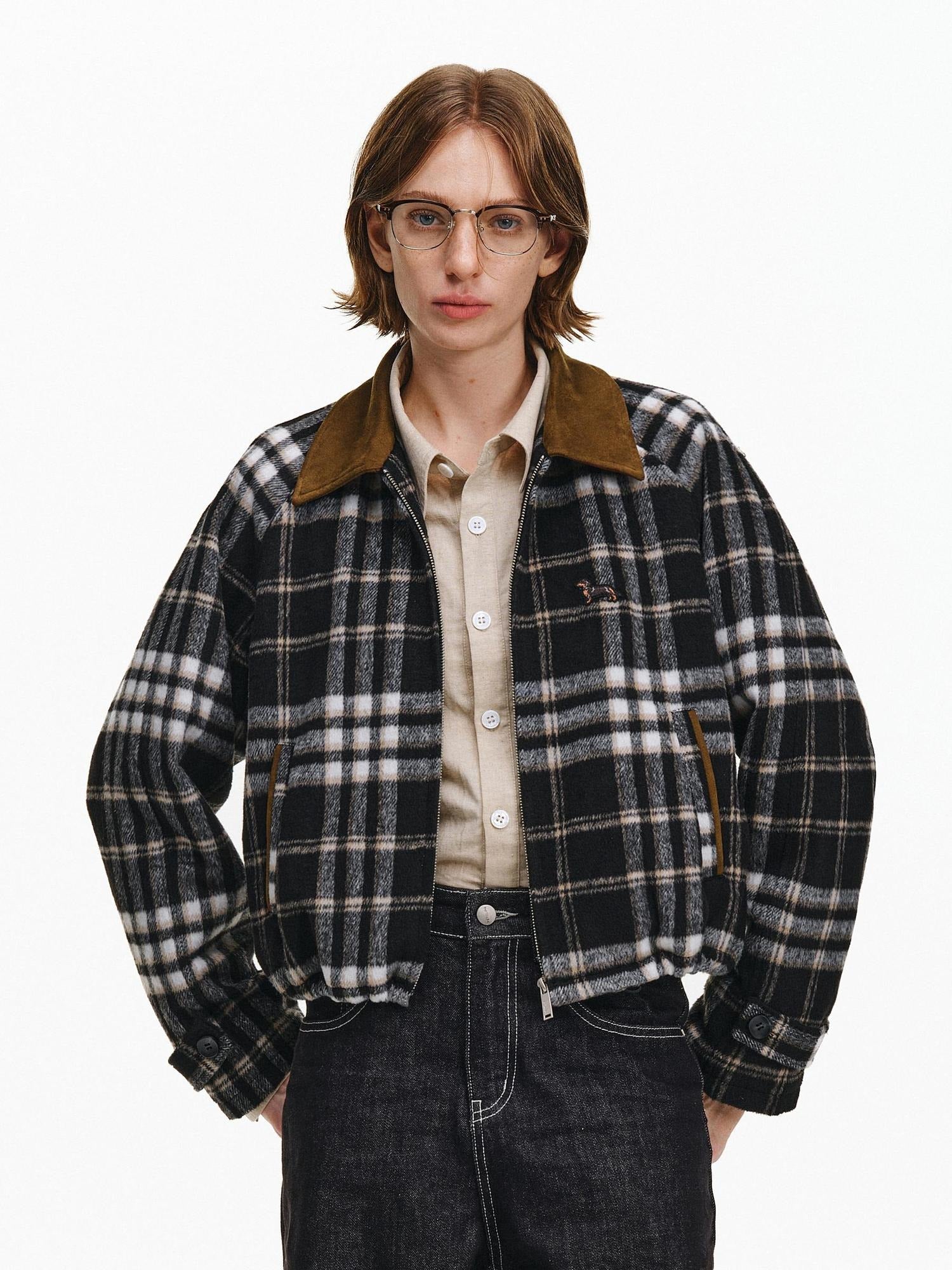 PCLP Warm Thick Polyester Youthful Small Lapel Standard Fit Women Black Jacket