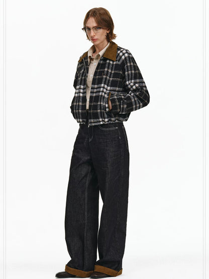 PCLP Warm Thick Polyester Youthful Small Lapel Standard Fit Women Black Jacket