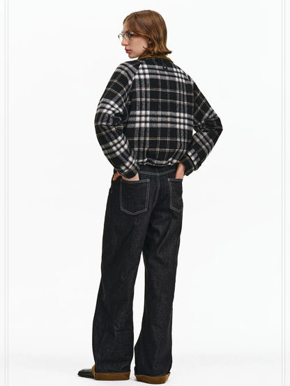 PCLP Warm Thick Polyester Youthful Small Lapel Standard Fit Women Black Jacket